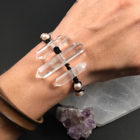 Double Terminate Crystal macramé Bracelet - Picture 10 of 10